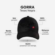 GORRA LAZO TEXAS NEGRA